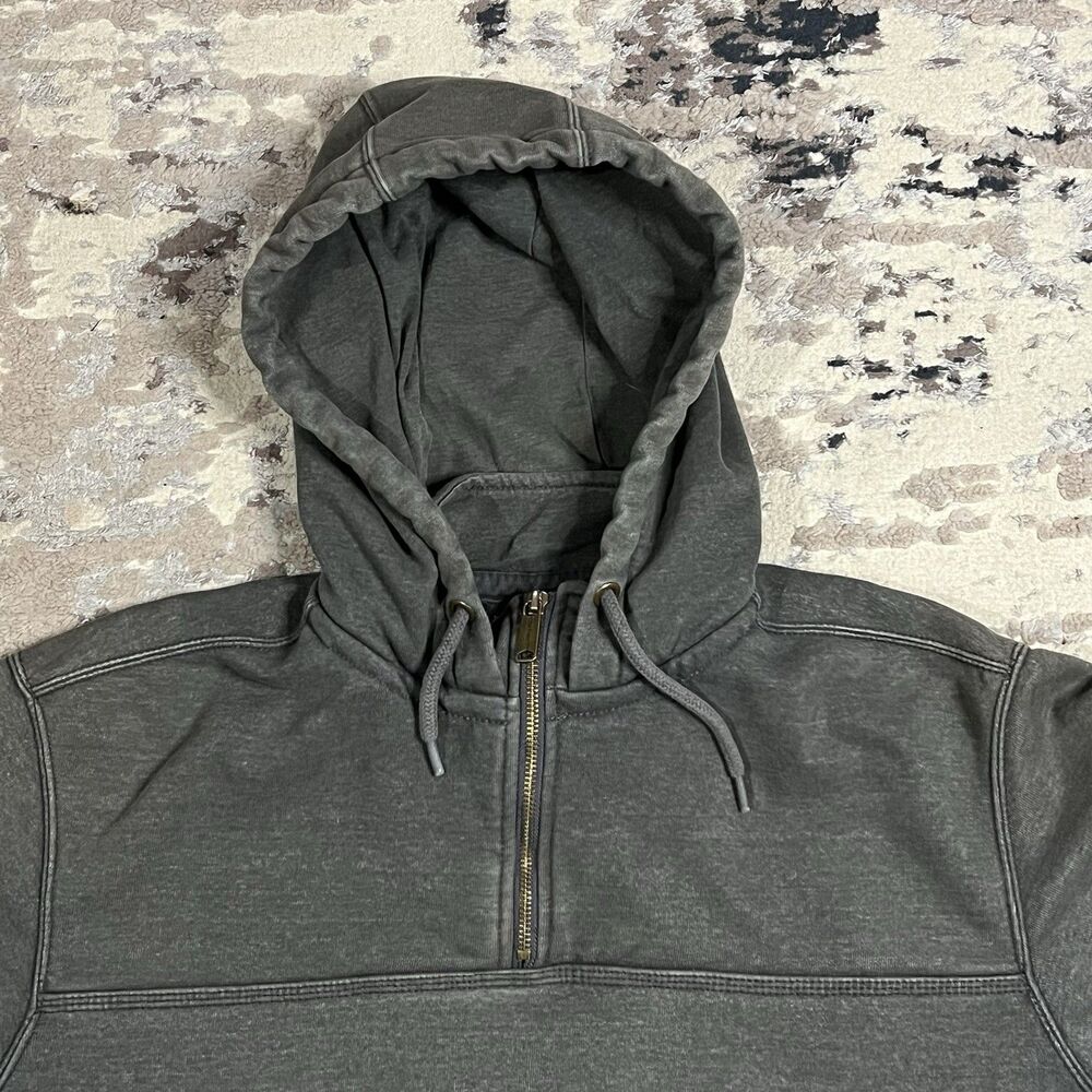 Carhartt RAIN DEFENDER 1/4 Zip Hoodie Men's Sz L Gray Heavyweight 100617 Faded - Picture 10 of 12